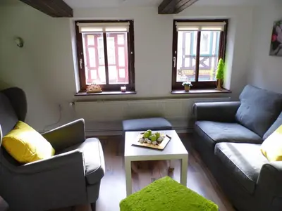 Ein Sitzbereich in der Unterkunft FerienwohnungQuedlinburg