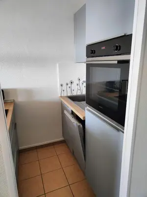 Küche/Küchenzeile in der Unterkunft Apartment Wanderslust im Harz mit Pool & Sauna