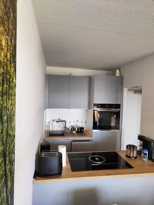 Küche/Küchenzeile in der Unterkunft Apartment Wanderslust im Harz mit Pool & Sauna