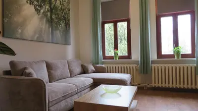 Ein Sitzbereich in der Unterkunft Ferienwohnung Heinrich