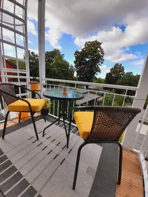 Ein Balkon oder eine Terrasse in der Unterkunft Fachwerkhaus im Herzen von Halberstadt