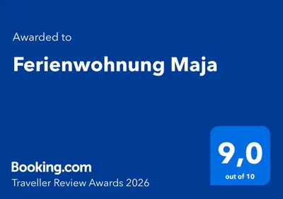 Ein Zertifikat, Auszeichnung, Logo oder anderes Dokument, das in der Unterkunft Ferienwohnung Maja ausgestellt ist
