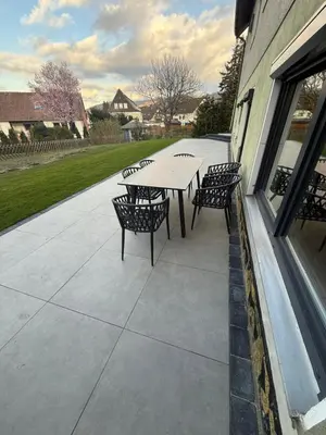 Ein Balkon oder eine Terrasse in der Unterkunft Wildpark Perle