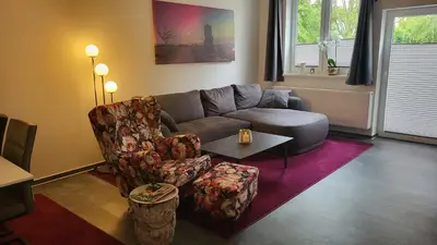 Ein Sitzbereich in der Unterkunft Heinrichs Ferienwohnungen Quedlinburg