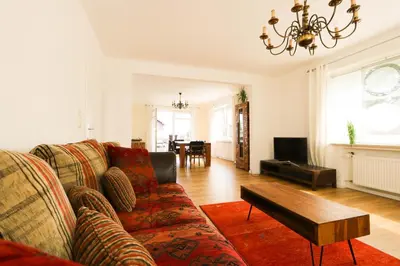 Ein Sitzbereich in der Unterkunft Ferienhaus Blocksberg