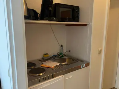 Küche/Küchenzeile in der Unterkunft Haus Vier Jahreszeiten am See Die Stille