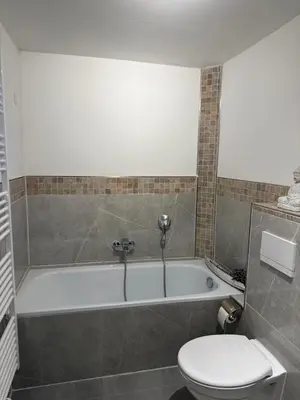 Ein Badezimmer in der Unterkunft Ferienwohnung in Thale