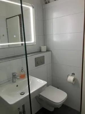 Ein Badezimmer in der Unterkunft Oben in der 14 Etage