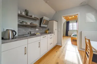 Küche/Küchenzeile in der Unterkunft Forsthaus Wohnung 3 2 Pers Charme & Ausblick