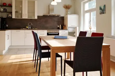Küche/Küchenzeile in der Unterkunft Forsthaus Wohnung 1 6 Pers Kamin & Waldluft