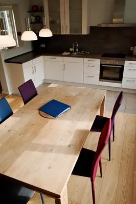 Küche/Küchenzeile in der Unterkunft Forsthaus Wohnung 1 6 Pers Kamin & Waldluft