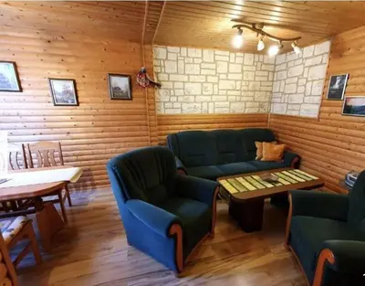 Ein Sitzbereich in der Unterkunft Ferienhaus Petra