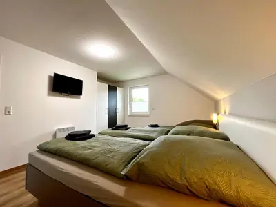 TV/Unterhaltungsangebot in der Unterkunft Ferienhaus Harzlicht Bettwäsche Handtücher inkl