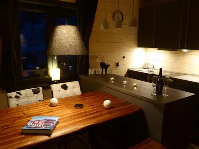 Küche/Küchenzeile in der Unterkunft Harz - Blockhaus mit Sauna und Kamin, 4 und 5 Sterne, CH