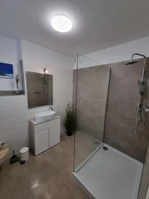 Ein Badezimmer in der Unterkunft Fewo's am Itschensteg