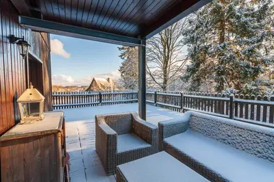 Ein Balkon oder eine Terrasse in der Unterkunft Ferienwohnung Kuschelhexe mit großer Terrasse