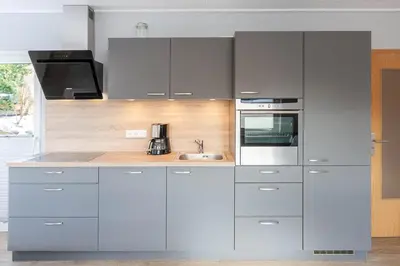 Küche/Küchenzeile in der Unterkunft Ferienwohnung Harzer Jahreszeiten mit Terrasse