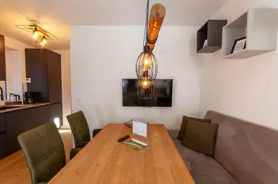 TV/Unterhaltungsangebot in der Unterkunft Ferienwohnung Liftquartier mit Kamin und Balkon