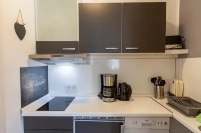 Küche/Küchenzeile in der Unterkunft Ferienwohnung Wurmbergstation