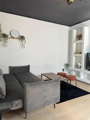 Ein Sitzbereich in der Unterkunft Ferienwohnung Grüne Auszeit Braunlage