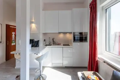 Küche/Küchenzeile in der Unterkunft Schützenchalet Junior Suite mit Sauna und Grill