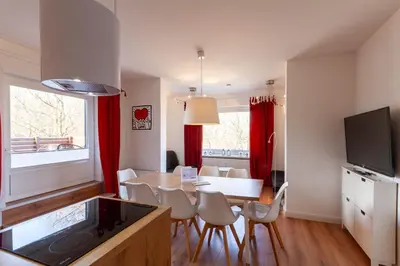 Küche/Küchenzeile in der Unterkunft Ferienwohnung Großes Schützenchalet mit 25 qm Dachterrasse