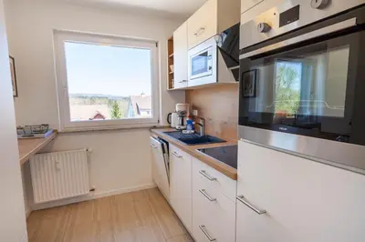 Küche/Küchenzeile in der Unterkunft Ferienwohnung Köller mit Balkon