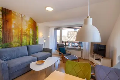 Ein Sitzbereich in der Unterkunft Ferienwohnung Köller mit Balkon