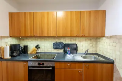 Küche/Küchenzeile in der Unterkunft Ferienwohnung Bergrast mit Balkon