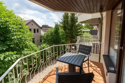 Ein Balkon oder eine Terrasse in der Unterkunft Ferienwohnung Kleines Bergchalet