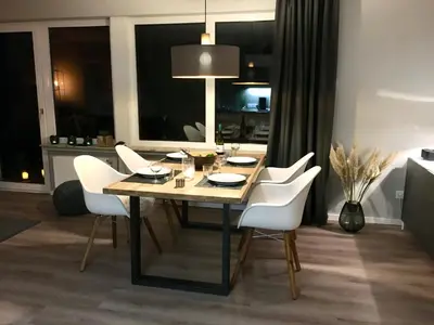 Ein Sitzbereich in der Unterkunft CHALET ANTON Braunlage Design Apartment