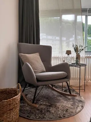 Ein Sitzbereich in der Unterkunft Ferienwohnung Babajaga in Bad Harzburg, Moderne Unterkunft für Pärchen in Top Lage