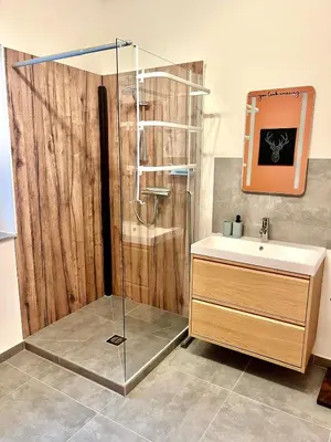 Ein Badezimmer in der Unterkunft Eckstück