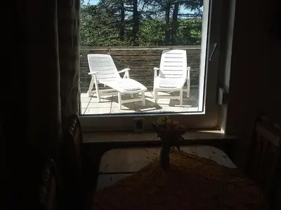 Ein Sitzbereich in der Unterkunft Hexenstube Morgana ,WLAN, tolles Bad, Garage, toller Balkon