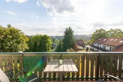 Ein Balkon oder eine Terrasse in der Unterkunft Ferienwohnung Blickfang mit Balkon und Traumblick