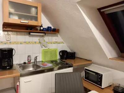 Küche/Küchenzeile in der Unterkunft Ferienwohnung Rathke