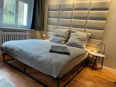 Ein Bett oder Betten in einem Zimmer der Unterkunft Waldloft - Okertal Goslar Harz