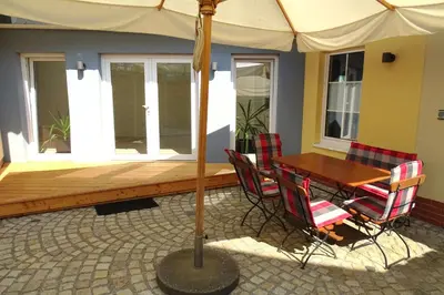 Ein Sitzbereich in der Unterkunft Haus Ilsegarten