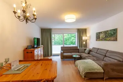 TV/Unterhaltungsangebot in der Unterkunft Ferienwohnung BergTräumchen mit Sauna und Balkon