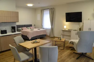 Küche/Küchenzeile in der Unterkunft Ferienwohnung Mühlenanger