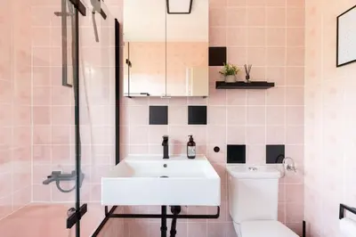 Ein Badezimmer in der Unterkunft Ferienwohnung Ausblick