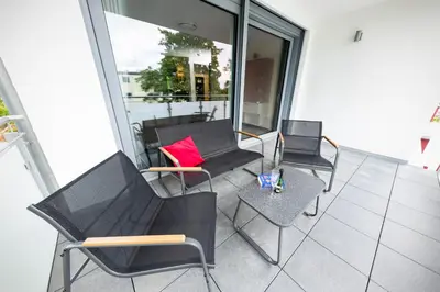 Ein Sitzbereich in der Unterkunft Harz-Eleganz Haus f mit 3 Appartments