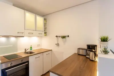 Küche/Küchenzeile in der Unterkunft Ferienwohnung Bergkristall mit Balkon