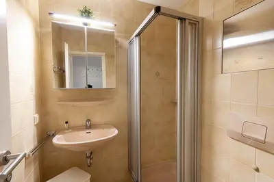 Ein Badezimmer in der Unterkunft Ferienwohnung Bergkristall mit Balkon