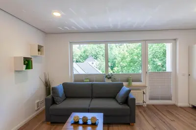 Ein Sitzbereich in der Unterkunft Ferienwohnung Bergkristall mit Balkon
