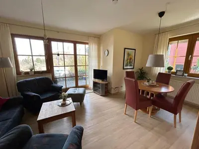 Ein Sitzbereich in der Unterkunft Ferienwohnung Kleine Auszeit