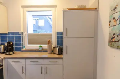 Küche/Küchenzeile in der Unterkunft Ferienwohnung Talsicht mit Balkon - Hunde willkommen