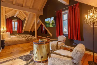 Ein Bett oder Betten in einem Zimmer der Unterkunft Landhaus Kutscherhaus