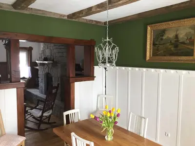 Ein Sitzbereich in der Unterkunft Haus Schwalbenherd