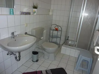 Ein Badezimmer in der Unterkunft Ferienwohnung an der Seilbahn